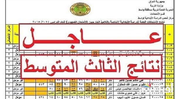 الأستعلام عن نتائج الثالث متوسط الدور الثاني 2024 ودرجات المساعدة لطلاب الثالث المتوسط للدور الثاني