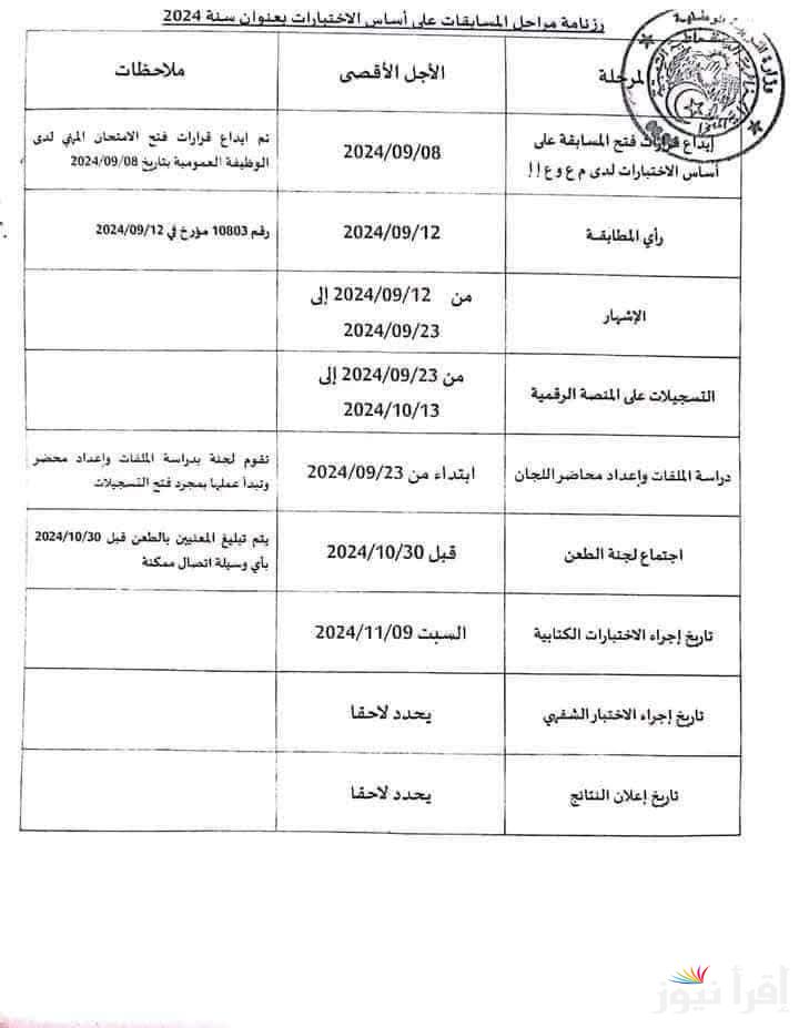 رابط سحب استدعاء مسابقة مشرف تربية 2024 concours.onec.dz بالجزائر