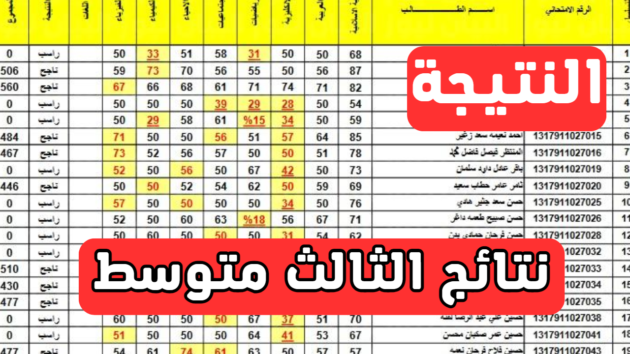 “استعلم الان” رابط نتائج الثالث المتوسط الدور الثالث 2024 في عموم العراق من خلال موقع وزارة التربية العراقية