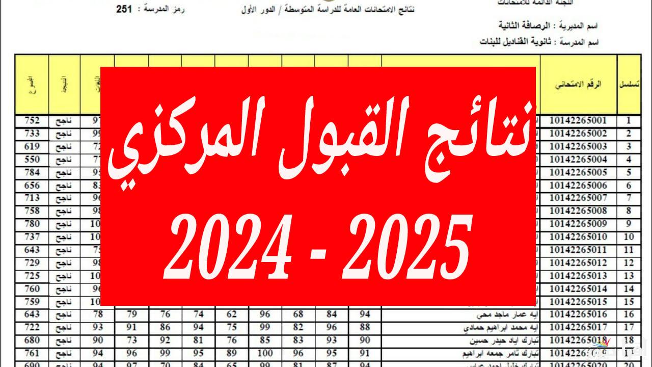 ظهرت حالًا … نتائج القبول المركزي لطلبة الدور الثالث 2024 من موقع وزارة التعليم والبحث العلمي