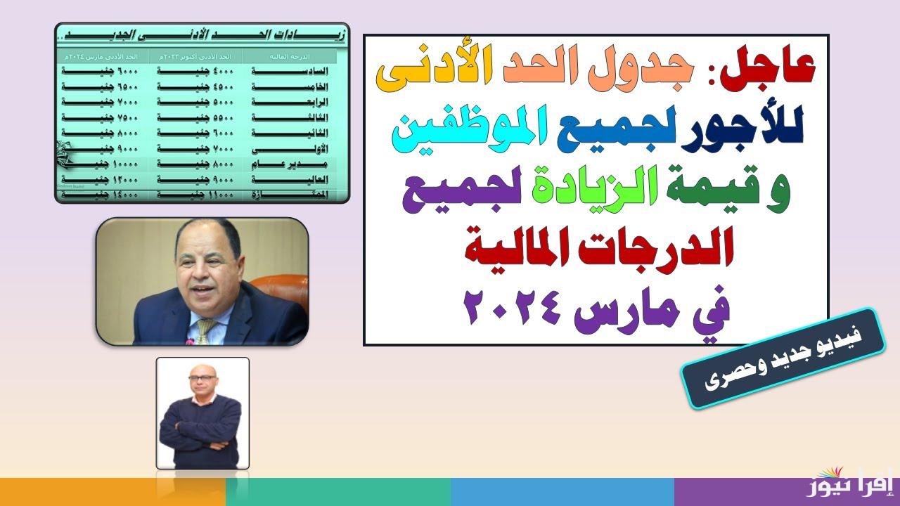 “عاجل” وزارة المالية تعلن جدول الحد الأدنى للأجور 2024 وتبكير موعد صرف المرتبات لشهر ديسمبر والأماكن المخصصة للصرف