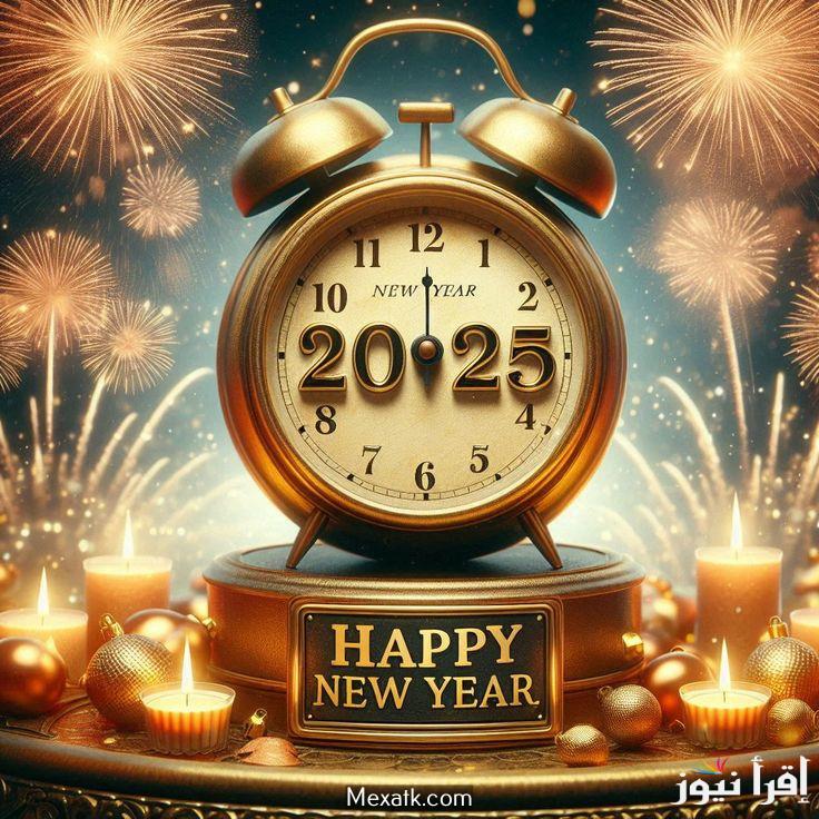 صور تهنئة بالسنه الجديدة 2025 هابي نيو يير happy new year عبارات تهنئة باللغة الإنجليزية للعام الجديد