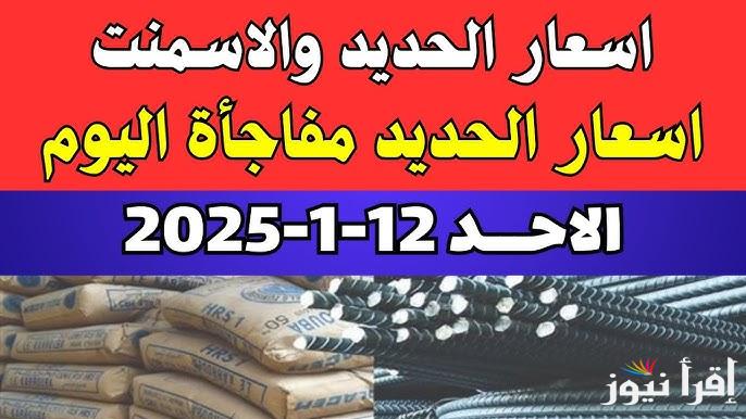 “عزوز زاد 606 جنيه” أسعار الحديد والاسمنت اليوم في نهاية تعاملات الأحد 12 يناير 2025 ببوابة الأسعار المحلية لمجلس الوزراء