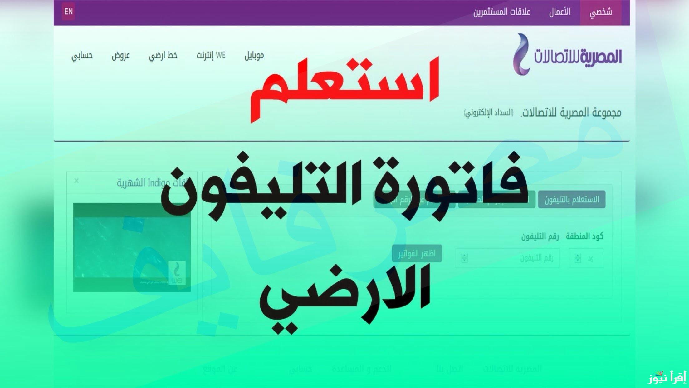 رابط الاستعلام عن فاتورة التليفون الأرضي لشهر يناير 2025 وأنظمة الدفع المختلفة