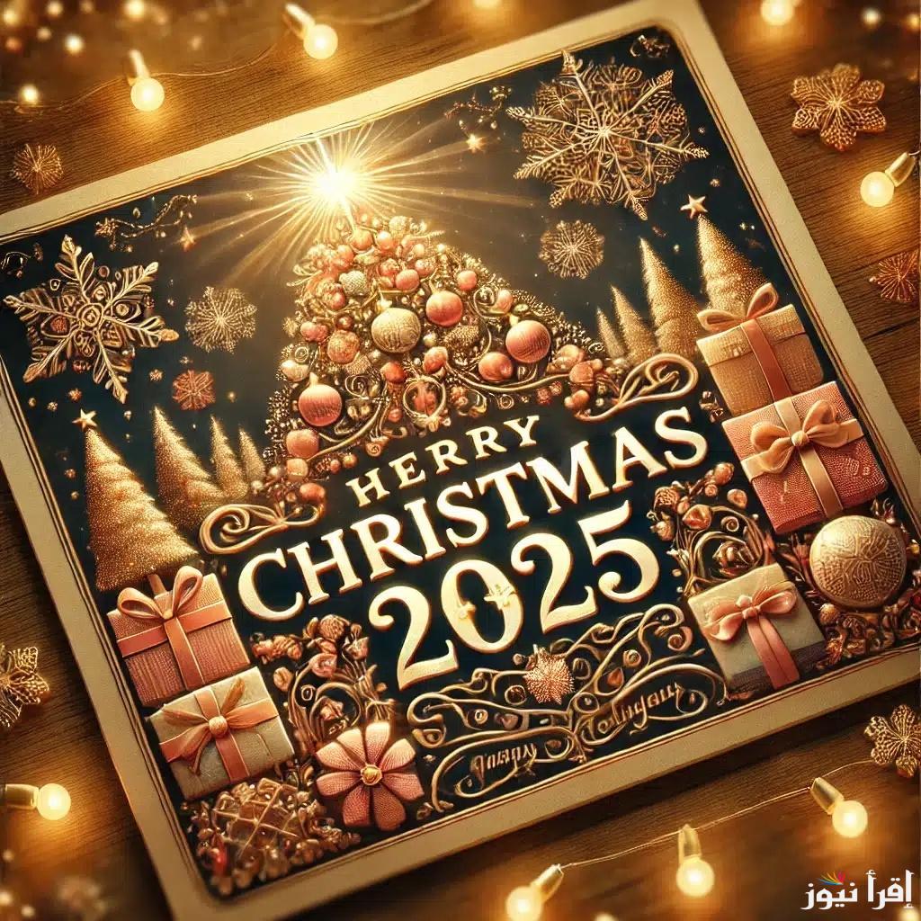 “Happy New Year” أجمل وأرق بطاقات تهنئة عيد الميلاد المجيد 2025 للاهل والاحباب والاصدقاء