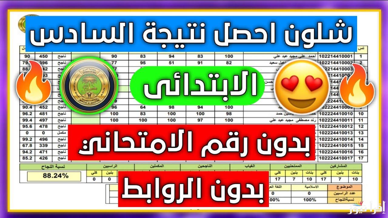 موقع نتائجنا رابط نتائج السادس الابتدائي الدور الاول العراق 2025 بالاسم والرقم الامتحاني pdf عبر nataegna.net