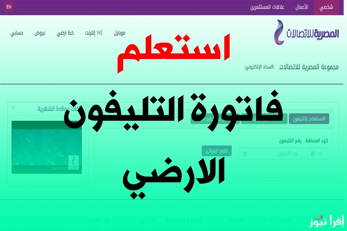 استعلام عن فاتورة التليفون الارضي 2025 من موقع المصرية للاتصالات برابط شغال