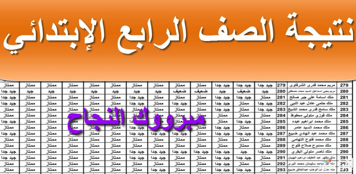 الأن.. كشوفات نتيجه سنه رابعه ابتدائي 2025 وكيفية الاستعلام عنها عبر بوابة التعليم الأساسي