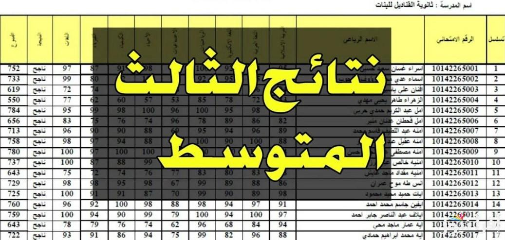 “عاجل” رابط نتائج الثالث المتوسط بالاسم 2025 الدور الاول عبر موقع نتائجنا nataegna.net