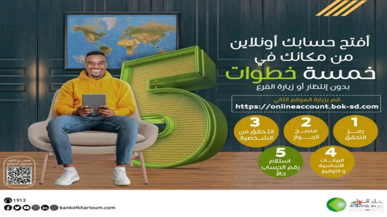 بدون رسوم.. فتح حساب بنك الخرطوم 2025 أونلاين عبر موقع bank of khartoum بدون زيارة الفروع بكل سهولة