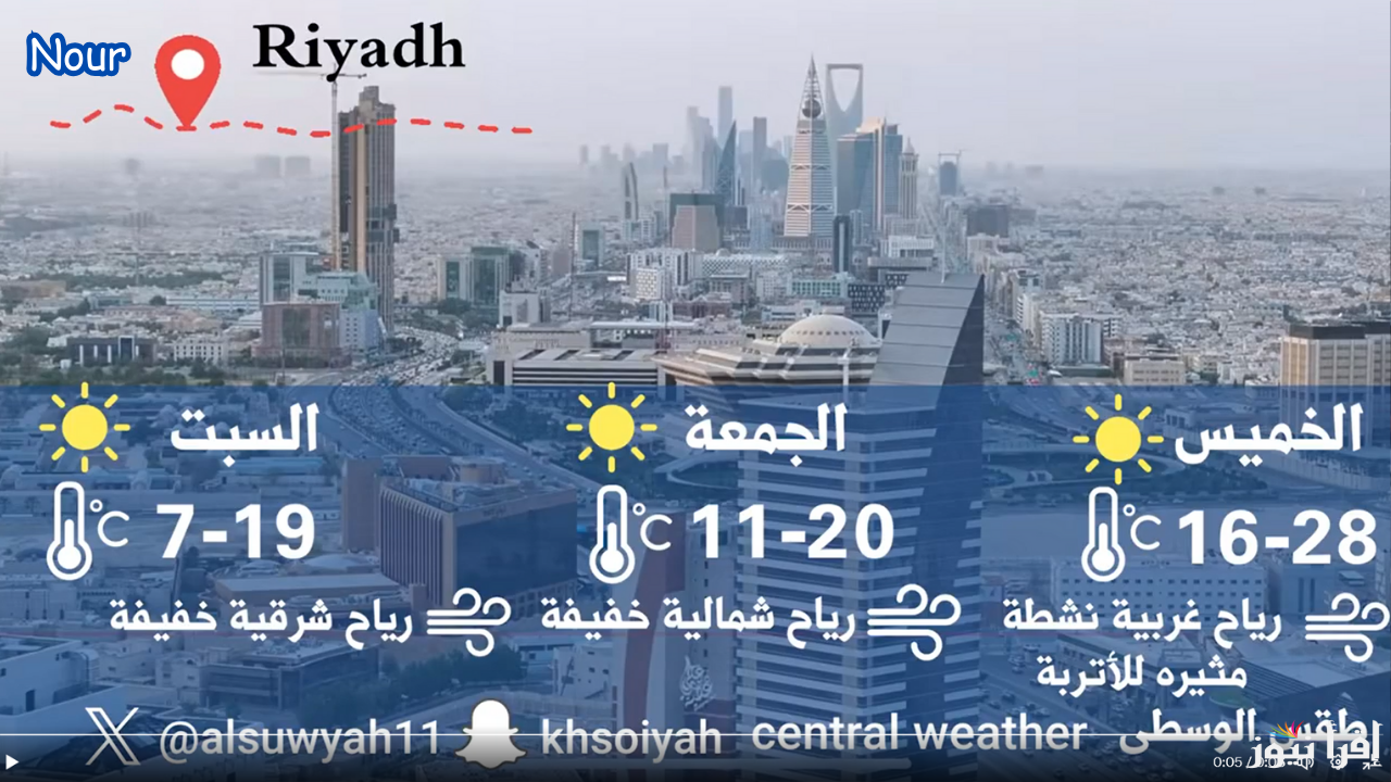 حالة الطقس في السعودية انخفاض درجات الحرارة ورياح نشطة في عدة مناطق