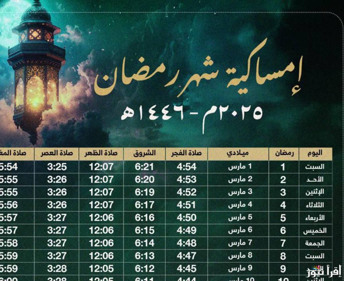 “بدأ العد التنازلي” إمساكية رمضان 2025 ومواقيت الصلاة بمحافظة القاهرة