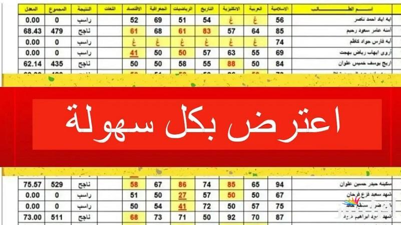 epedu.gov.iq نتائج اعتراضات الثالث المتوسط 2025 دور اول فور ظهورها برابط فعال من موقع وزارة التربية