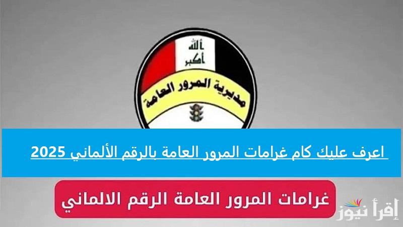 عبر”ur.gov.iq” اعرف عليك كام غرامات المرور العامة بالرقم الألماني 2025 بوابة أور غرامات المرور فى العراق