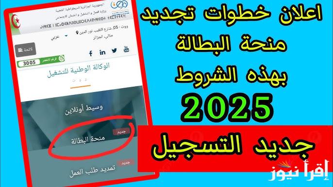 كل 6 أشهر .. خطوات تجديد منحة البطالة في الجزائر 2025 minha anem dz عبر الوكالة الوطنية للتشغيل والشروط اللازمة