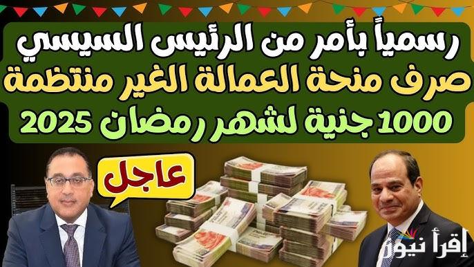 رسمياً صرف منحة شهر رمضان 2025 للعمالة الغير منتظمة رابط التسجيل من موقع وزارة العمل الرسمي manpower.gov.eg