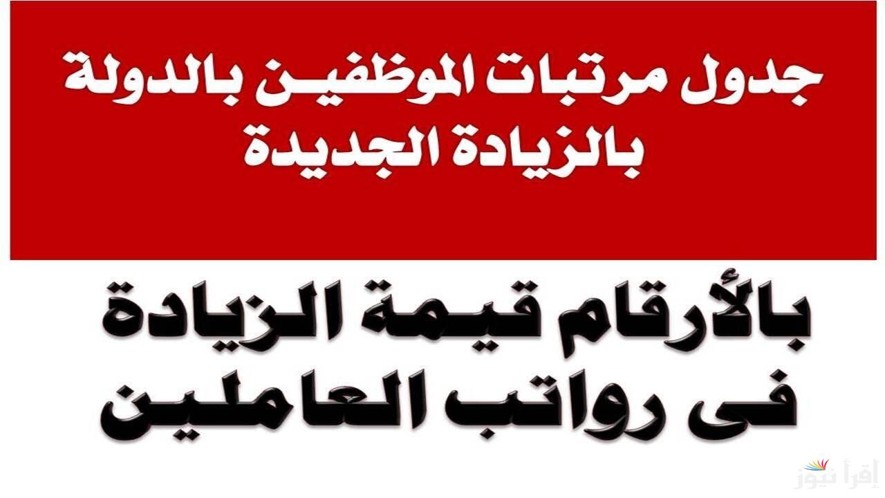 رسميا .. جدول الحد الادني للاجور الجديد 2025 وموعد تطبيق الزيادة الجديدة بناء علي تعليمات وزراه المالية