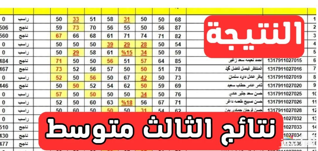 رابط results.mlazemna.com نتائج الصف الثالث المتوسط دور اول 2025 العراق التمهيدي عبر موقع نتائجنا الرسمي pdf الأن