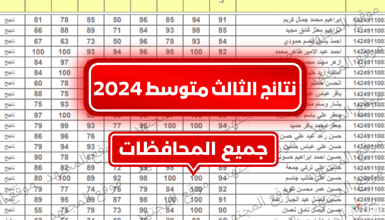شوف اسمك في كشوفات PDF نتائج الصف الثالث المتوسط الدور الأول التمهيدي 2025 والسادس الإعدادي بكل المحافظات العراقية عبر nataegna.net