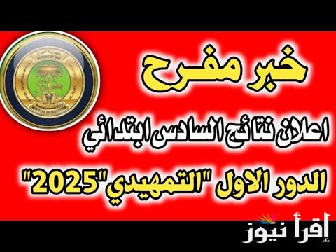 اعلان نتائج السادس الابتدائي 2025 التمهيدي البصرة بالاسم ورقم الجلوس عبر موقع وزارة التربية والتعليم العراقية