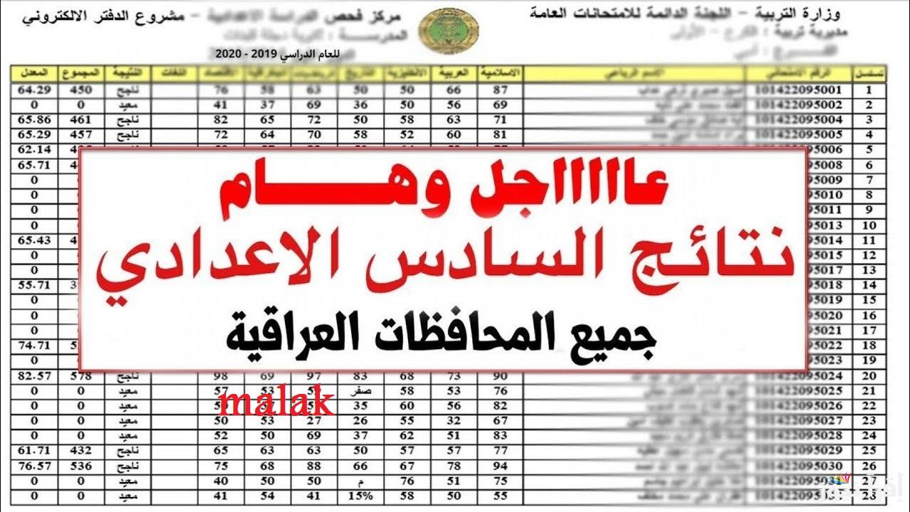 “رابط شغال علمي وادبي” نتائج السادس الاعدادي العراق 2025 الدور التمهيدي عبر موقع نتائجنا بالرقم الامتحاني