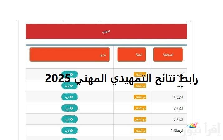 لينك “epedu.gov.iq” رابط نتائج التمهيدي المهني العراق 2025 عبر منصة نتائجنا وزارة التربية العراقية فور ظهورها