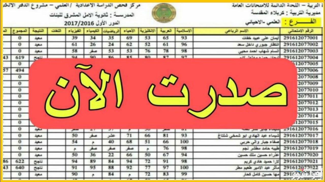 موقع ناجح والناجح .. نتائج السادس الاعدادي دور اول التمهيدي 2025 من خلال موقع نتائجنا pdf بالرقم الامتحاني والاسم