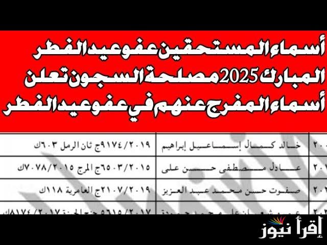 الكشف عن اسماء المشمولين بالعفو الرئاسي بمناسبة عيد الفطر 2025 بقرار جمهوري