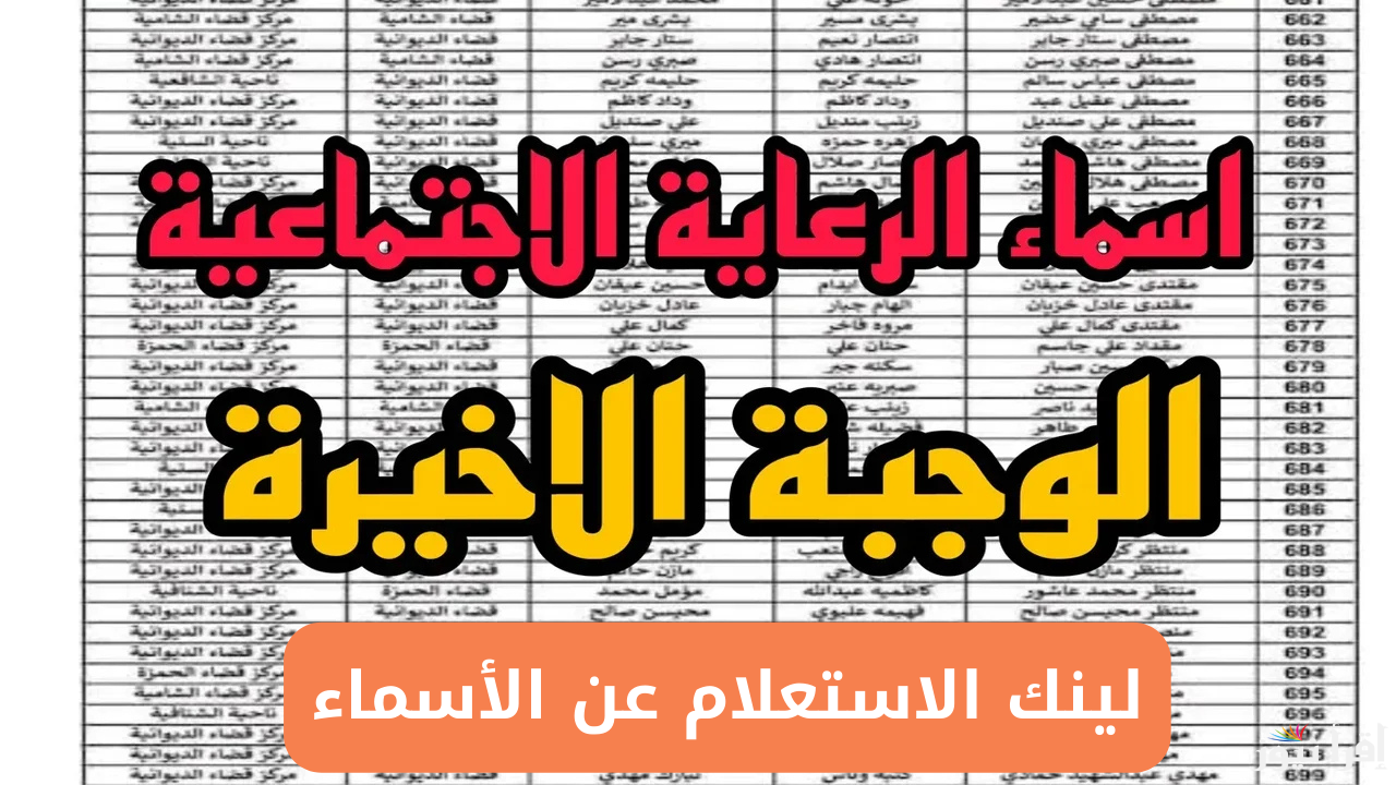 لينك أسماء المشمولين بالرعاية الاجتماعية 2025 الوجبة الأخيرة عبر molsa.gov.iq والشروط اللازمة