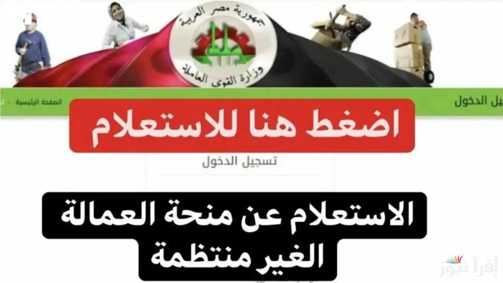 بخطوات بسيطة.. الاستعلام عن منحة العمالة الغير منتظمة 2025 عبر رابط manpower.gov.eg وأهم الشروط اللازمة