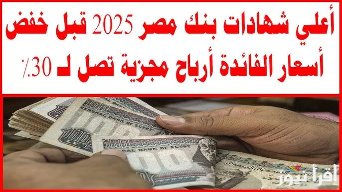 أرباح مجزية تصل الي 30%.. أعلى عائد على شهادات الادخار في مصر 2025 البنك الأهلي وبنك مصر