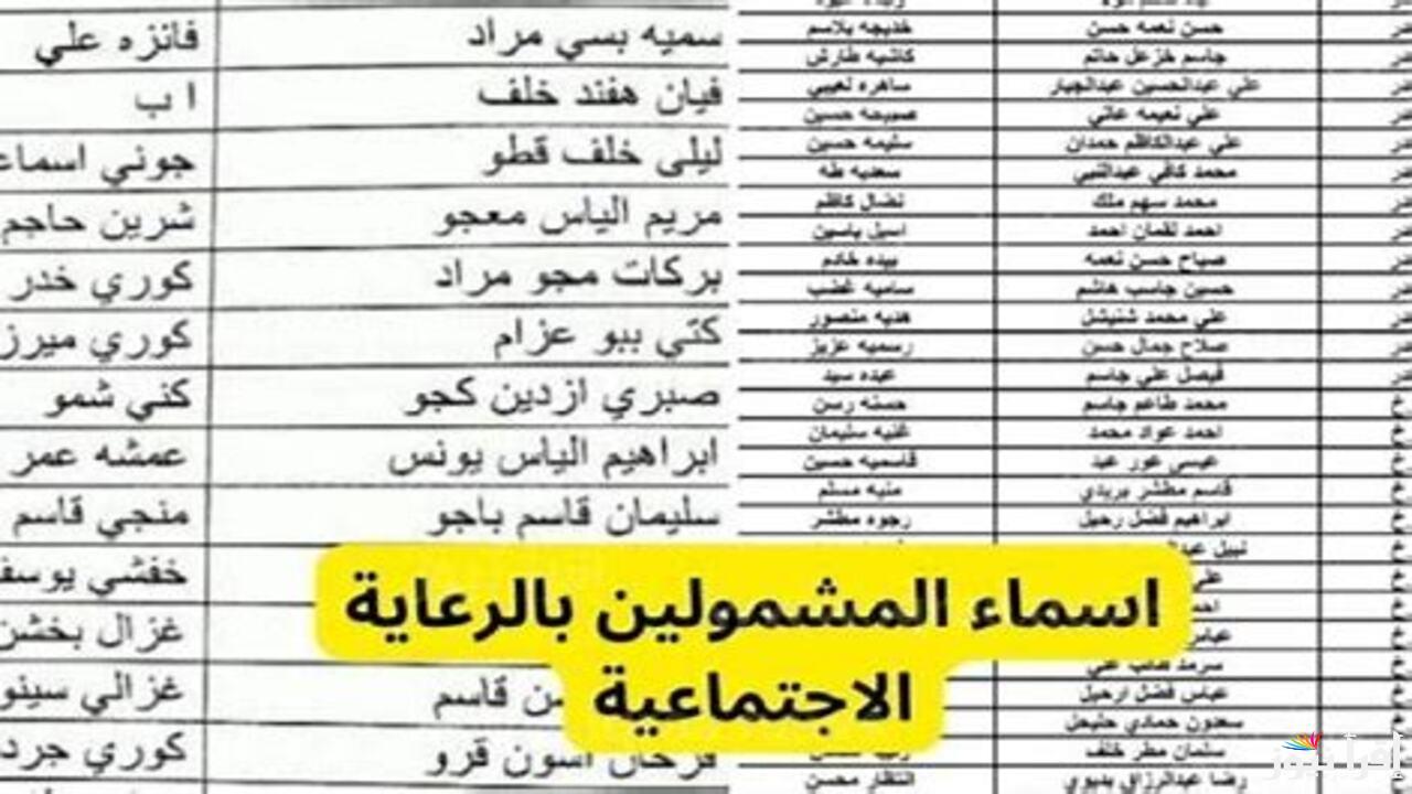 من هنــــا.. كشوفات اسماء المشمولين بالرعاية الاجتماعية الوجبة الاخيرة 2025 عبر منصة spa.gov.iq