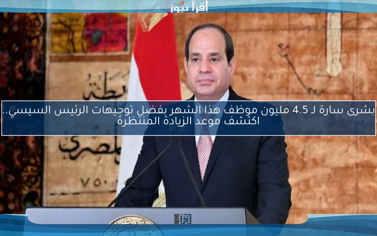 بشرى سارة لـ 4.5 مليون موظف هذا الشهر بفضل توجيهات الرئيس السيسي.. اكتشف موعد الزيادة المنتظرة
