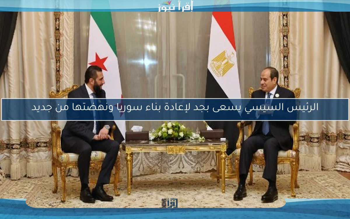 الرئيس السيسي يسعى بجد لإعادة بناء سوريا ونهضتها من جديد