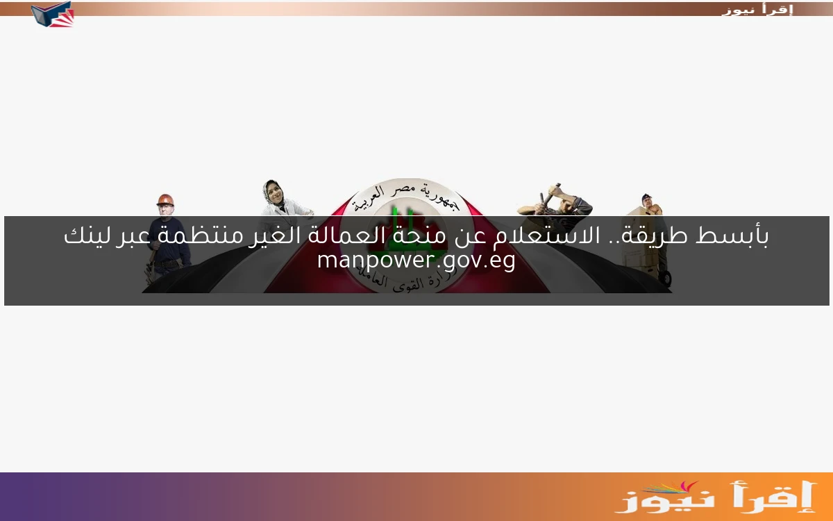 بأبسط طريقة.. الاستعلام عن منحة العمالة الغير منتظمة عبر لينك manpower.gov.eg