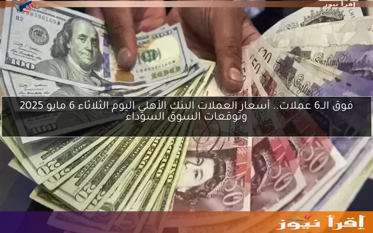 فوق الــ6 عملات.. أسعار العملات البنك الأهلي اليوم الثلاثاء 6 مايو 2025 وتوقعات السوق السوداء