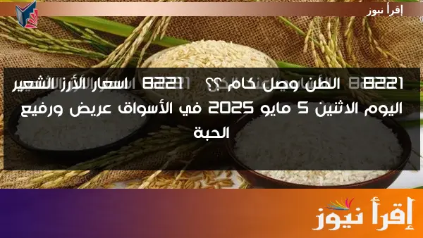 ” الطن وصل كام ؟؟ ” اسعار الأرز الشعير اليوم الاثنين 5 مايو 2025 في الأسواق عريض ورفيع الحبة