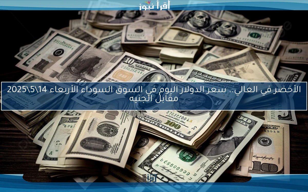 الأخضر في العالي.. سعر الدولار اليوم في السوق السوداء الأربعاء 14\5\2025 مقابل الجنيه