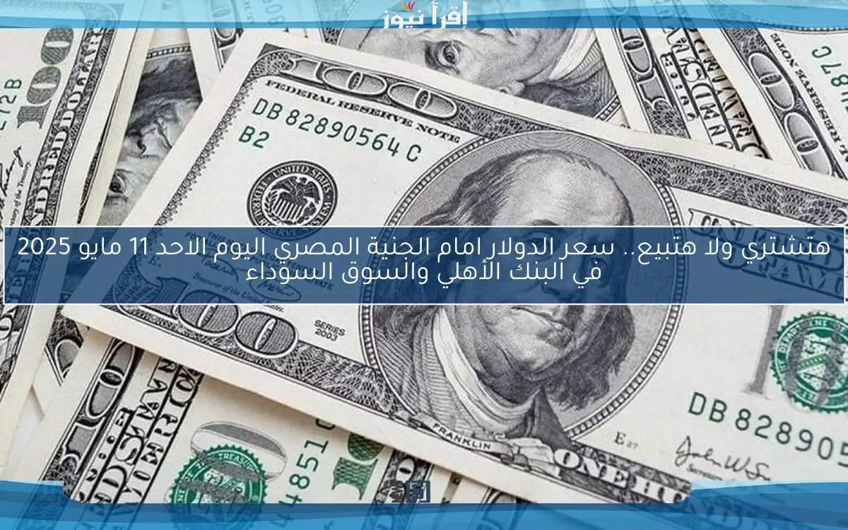 هتشتري ولا هتبيع.. سعر الدولار امام الجنية المصري اليوم الاحد 11 مايو 2025 في البنك الأهلي والسوق السوداء