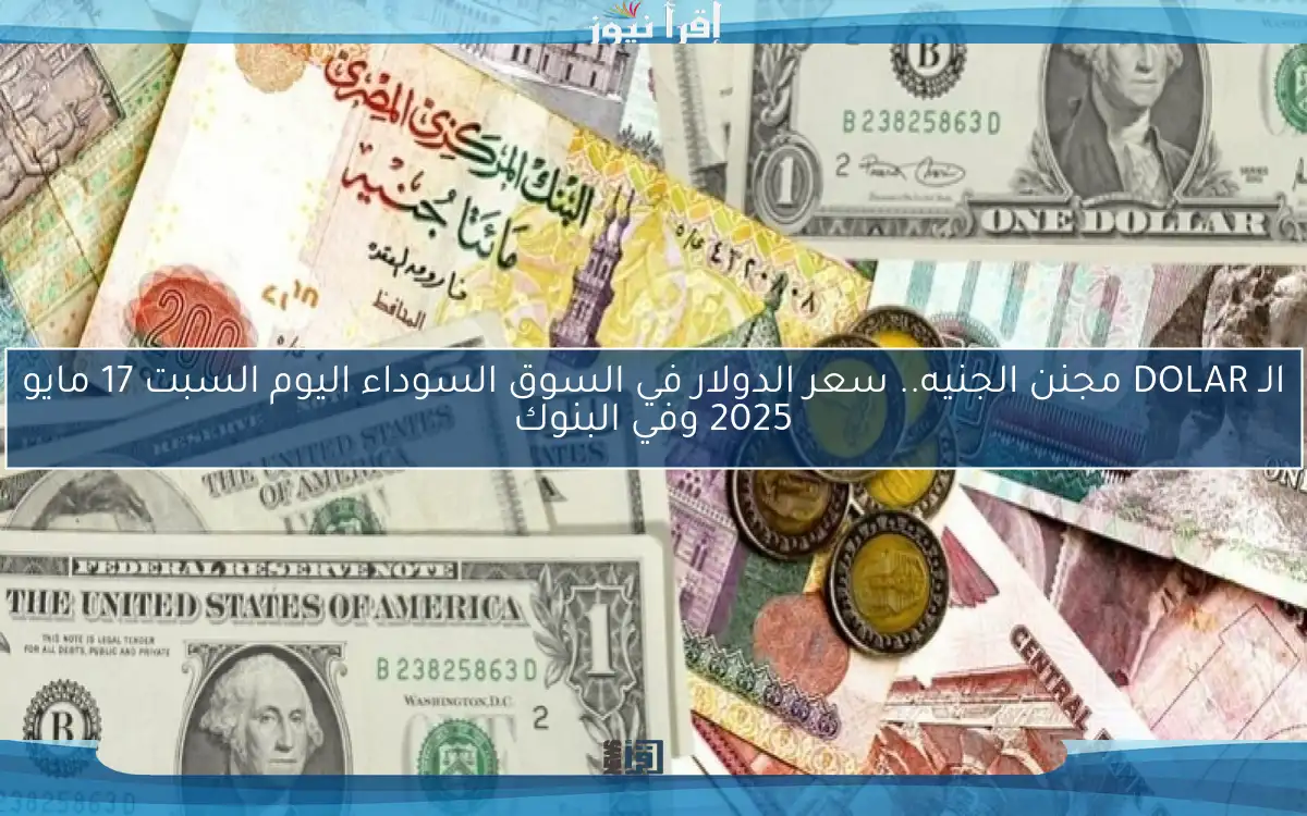الـ DOLAR مجنن الجنيه.. سعر الدولار في السوق السوداء اليوم السبت 17 مايو 2025 وفي البنوك