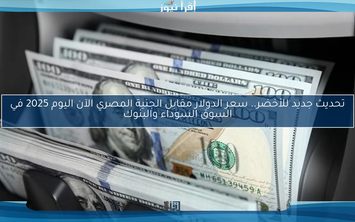 تحديث جديد للأخضر.. سعر الدولار مقابل الجنية المصري الآن اليوم 2025 في السوق السوداء والبنوك