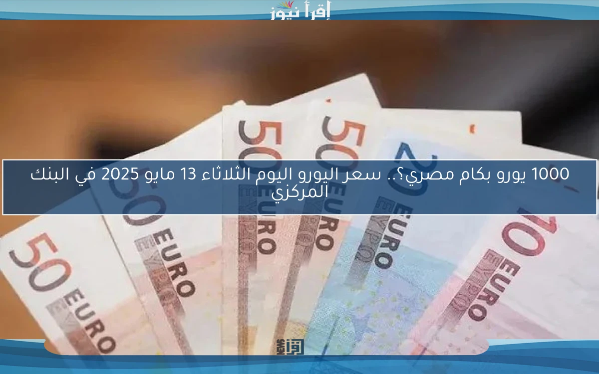 1000 يورو بكام مصري؟.. سعر اليورو اليوم الثلاثاء 13 مايو 2025 في البنك المركزي