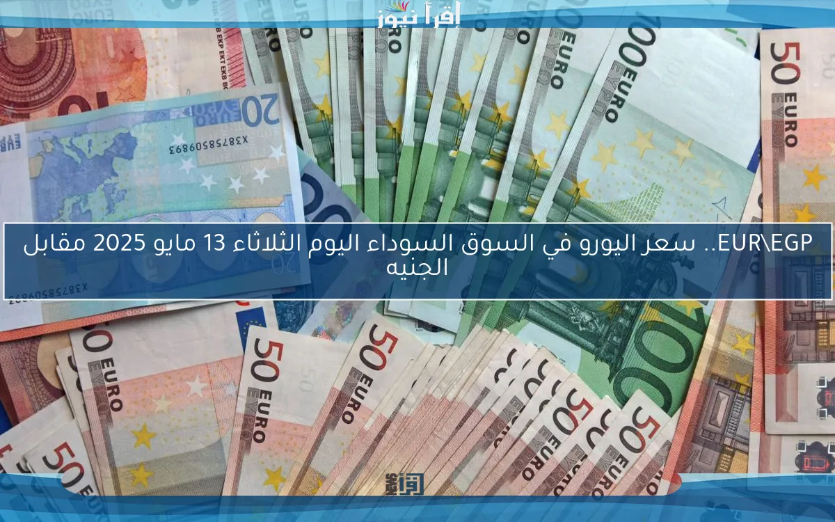 EUR\EGP.. سعر اليورو في السوق السوداء اليوم الثلاثاء 13 مايو 2025 مقابل الجنيه