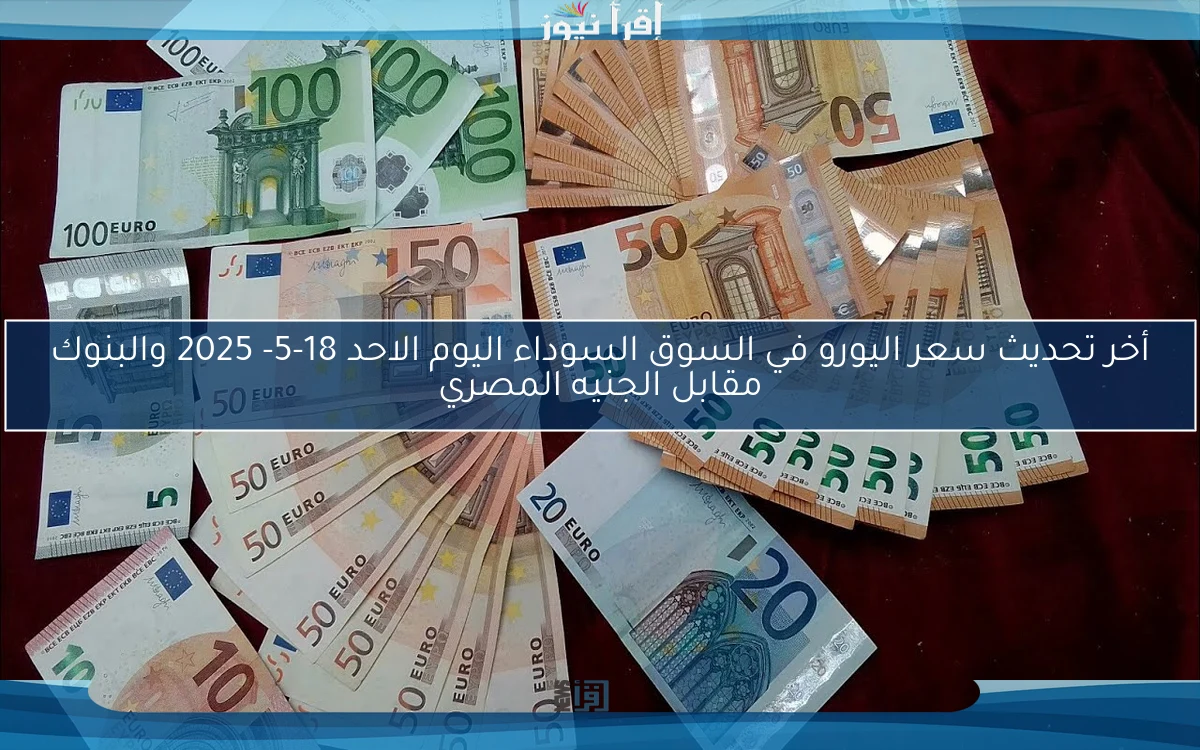 أخر تحديث سعر اليورو في السوق السوداء اليوم الاحد 18-5- 2025 والبنوك مقابل الجنيه المصري