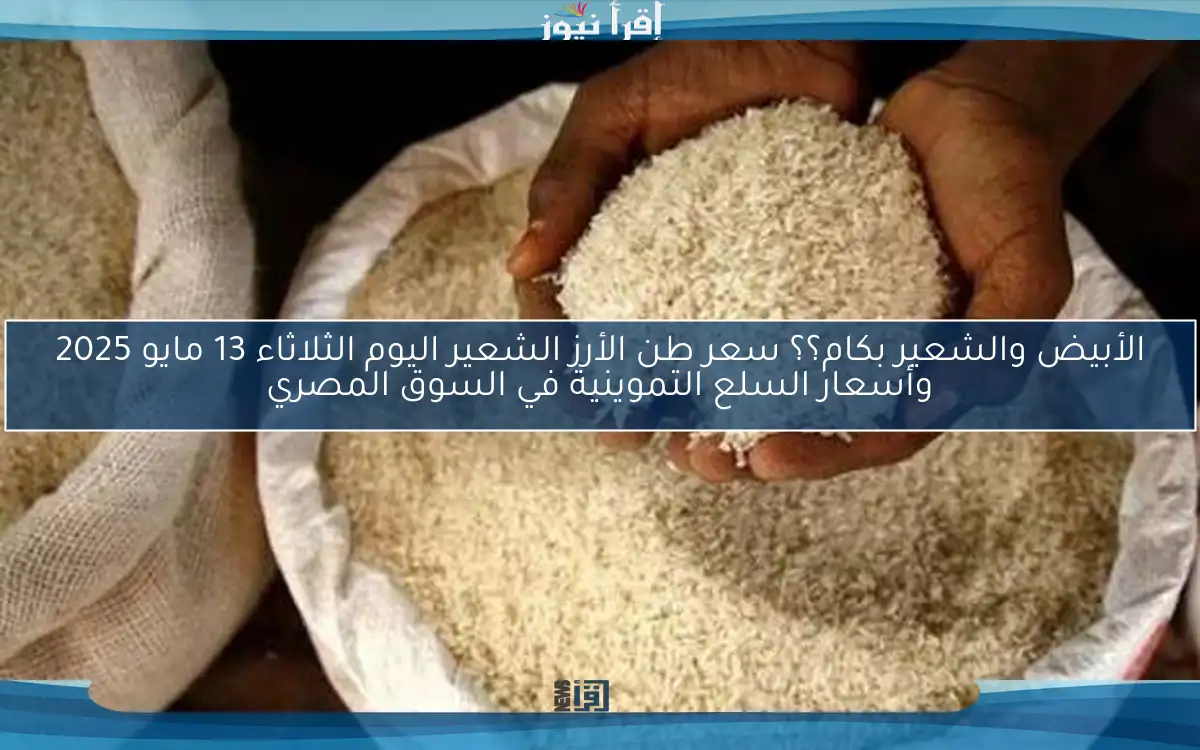 الأبيض والشعير بكام؟؟ سعر طن الأرز الشعير اليوم الثلاثاء 13 مايو 2025 وأسعار السلع التموينية في السوق المصري