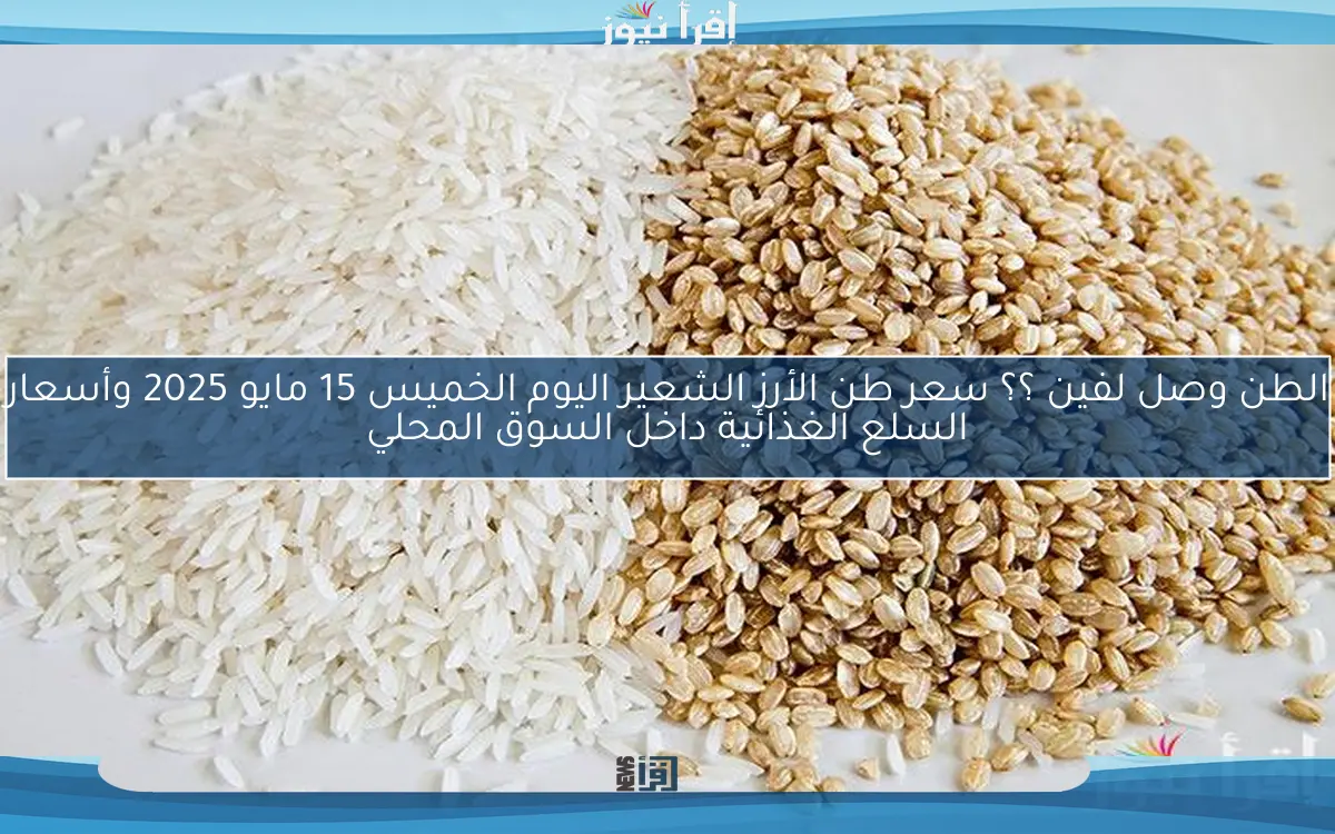الطن وصل لفين الآن ؟؟ سعر طن الأرز الشعير اليوم الخميس 15 مايو 2025 وأسعار السلع الغذائية داخل السوق المحلي