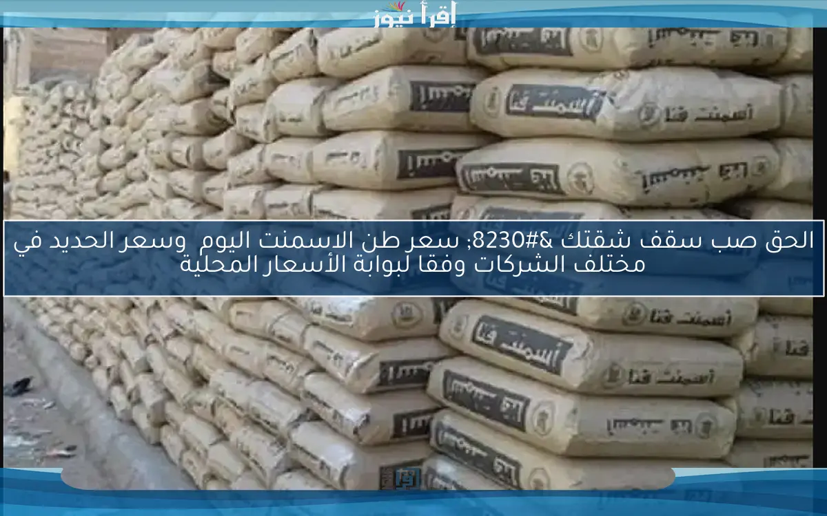 الحق صب سقف شقتك … سعر طن الاسمنت اليوم وسعر الحديد في مختلف الشركات وفقا لبوابة الأسعار المحلية