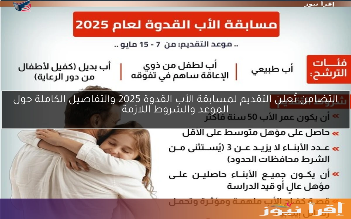 التضامن تُعلن التقديم لمسابقة الأب القدوة 2025 والتفاصيل الكاملة حول الموعد والشروط اللازمة