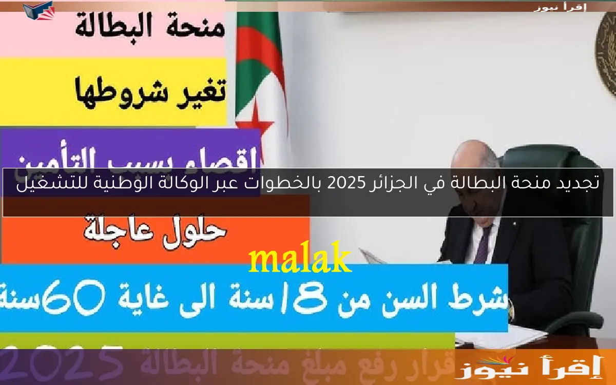 تجديد منحة البطالة في الجزائر 2025 بالخطوات عبر الوكالة الوطنية للتشغيل